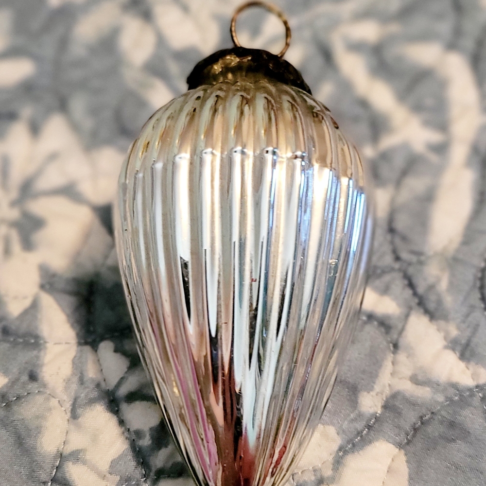 Shimmering Silver and Gold Holiday Ornament